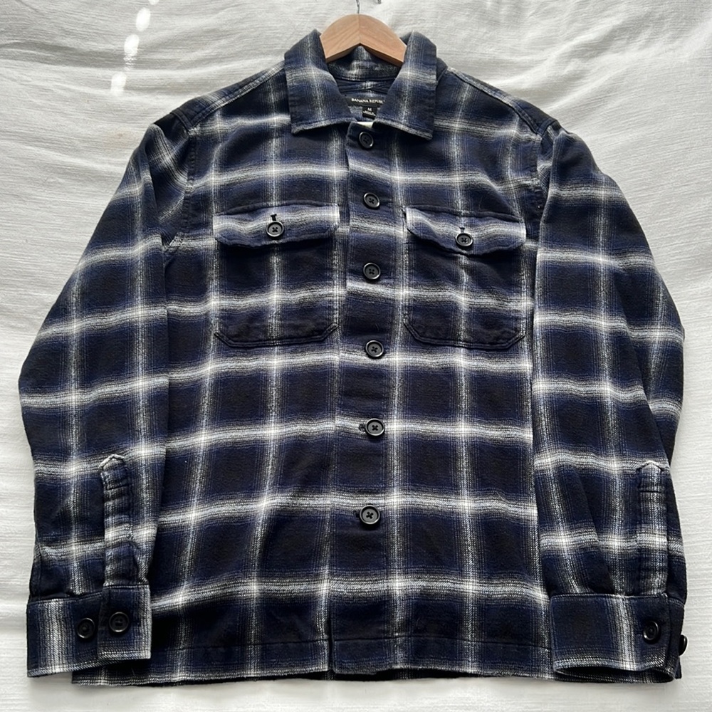 Banana Republic Patterned Plaid Overcoat Flannel Size Mens’s M